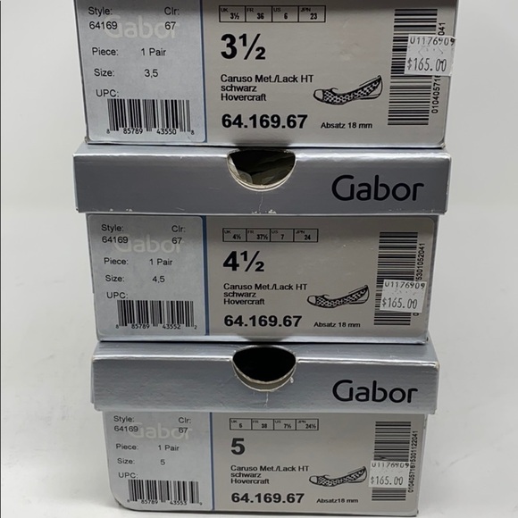 Gabor black shimmering leather laser cut flats - Picture 12 of 12